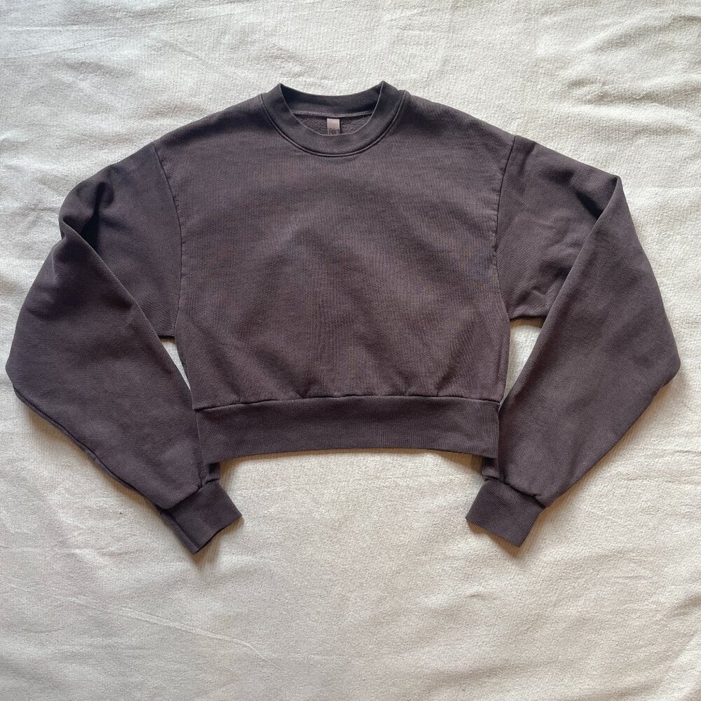 los angeles apparel cropped mockneck sweatshirt XS